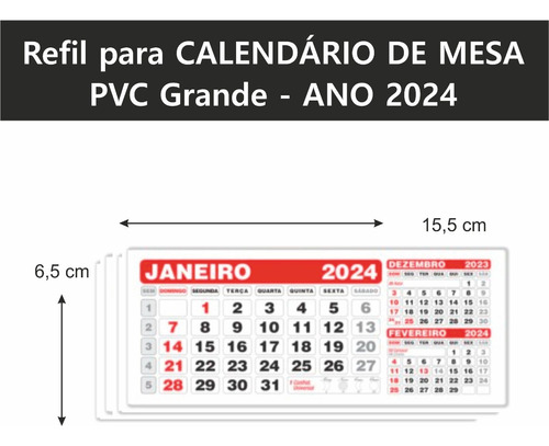 Bloco Refil 2021 Para Calendário De Mesa Pvc 50 Unidades
