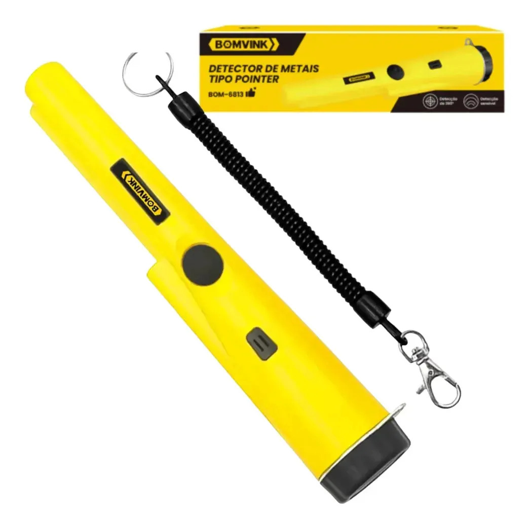 Detector De Metais Portátil Tipo Pointer Profissional Cor Amarelo