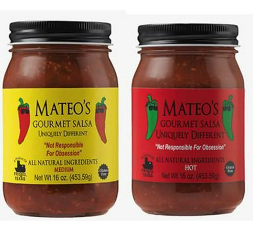 Salsa Mateos Gourmet, Mediana Y Picante 16 Oz (pack Variedad