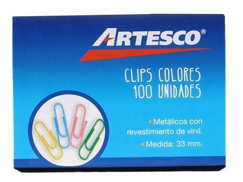 Clips Standard Fixo Y Colores Nº 1. Caja De 100 Unidades