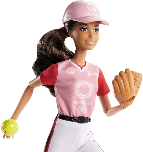 Imagen 2 de 5 de Barbie Juegos Olimpicos Tokyo 2020 Muñeca Softball Softbol