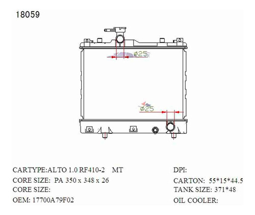 Radiador Suzuki: Alto 1.0 Rf410-2 (m/t) (350 X 348 X 26) 177