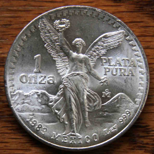 Moneda Angel Libertad Mexico 1982 Y 1983 Onza Plata 62g Ml3