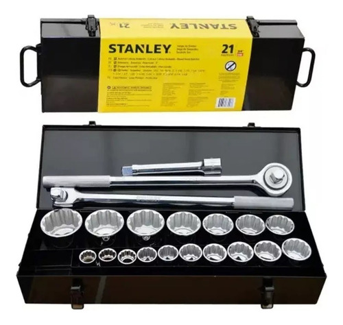 Juego De Dados De 3/4 Pulgadas X 21pz Stanley 87-557 Color Gris