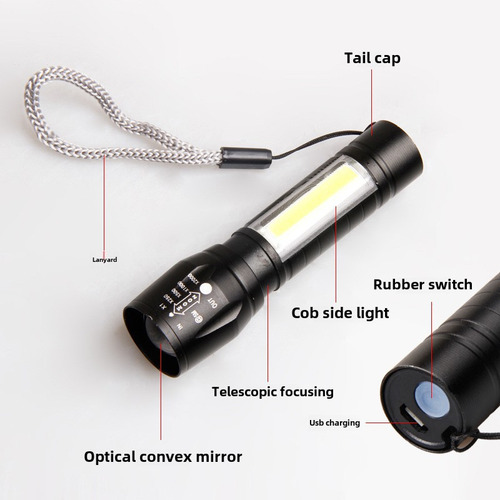 511 Run Plastic + Usb Line - Mini 511 Flashlight Cob Side