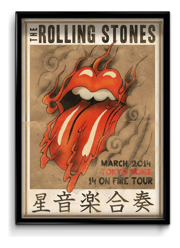 Cuadro Rolling Stone Japon 30x40 (marco+lámina+vidrio)