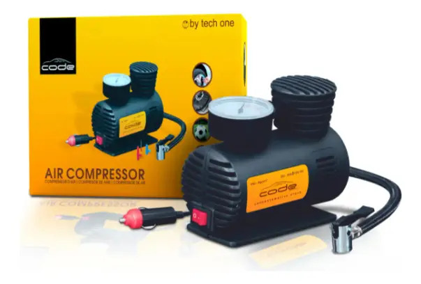 Mini Compressor Ar 300psi Pra Pneu Carro Moto Bicicleta Cor Preto