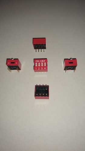 Dip Switch De 4 Vias. Modelo Ds1040 Tipo Corredera. X 5 Un.