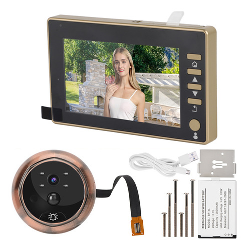 Video Doorbell Kit 4.5, Cámara Visor De Puerta Con Pantalla