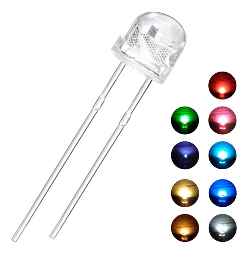 10x Led 5mm Alta Luminosidad Bombin Straw Hat Colores Hobby