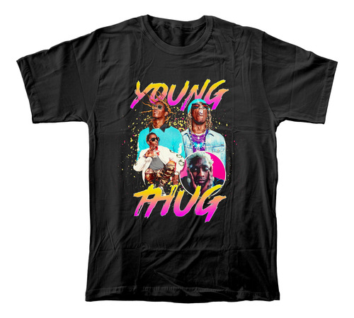 Camiseta Algodón Peinado Con Estampado De Rapero Young Thug