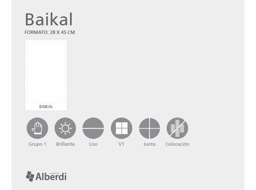 Imagen 3 de 5 de Ceramica Alberdi 28x45 Blanco Brillante Pulido Baika X Metro