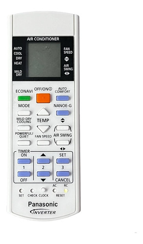 Control Remoto Aire Acondicionado  Panasonic Inverter