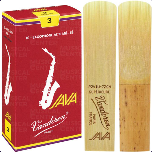 10 Palhetas Java Red Cut N.3 P/sax Alto Sr263r Vandoren