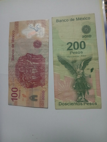 Billetes 100 Y 200 Pesos Conmemorativos (Usado)
