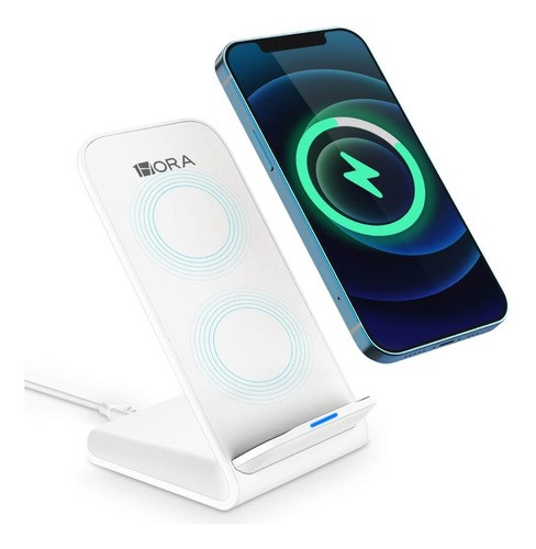 Cargador Inalámbrico Qi Carga Rápida 15w Compatible Para Ip Color Blanco