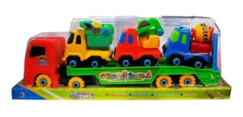 Camion Construccion Remolque Juguete Con 3 Autos