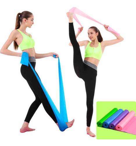 Banda Elástica De Resistencia Para Pilates Yoga / Lhua Color Celeste