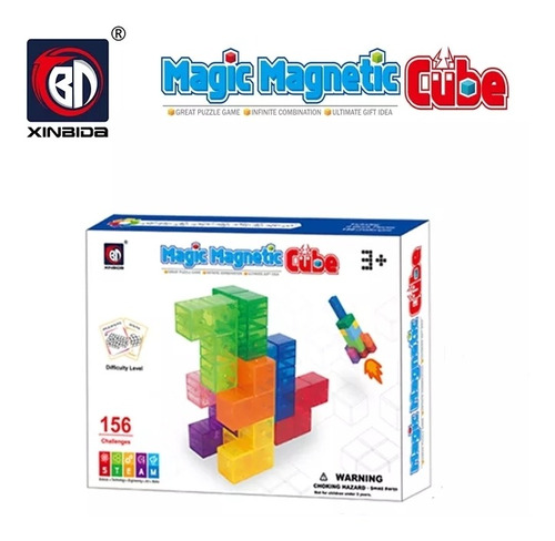 Cubo Puzzle Mágico Magnético 156 Formas Colorido Ltf Shop 