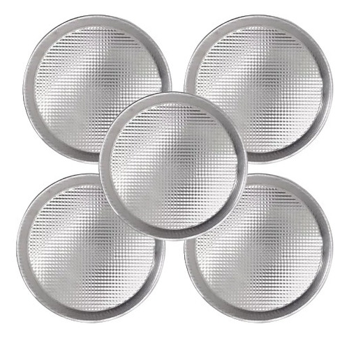 Set X 5 Pizzera Aluminio Nº35  Graneado Almandoz Molde Pizza