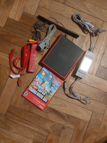 Wii Consola Nintendo Wii Mini Roja Completa Con Juego Mario 