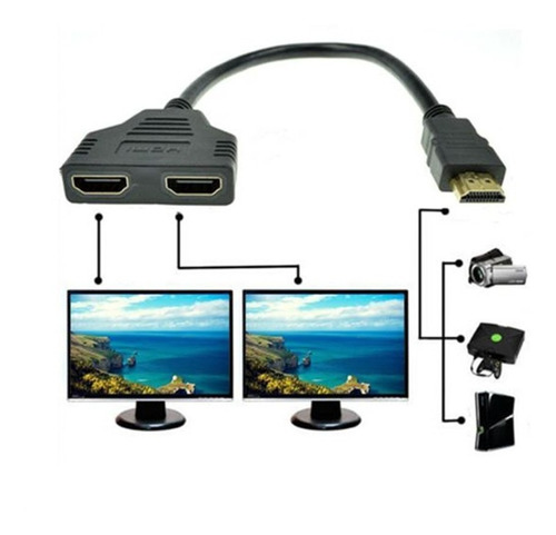 Adaptador Hdmi Divisor A 2 Salidas Para 2 Pantallas Splitter