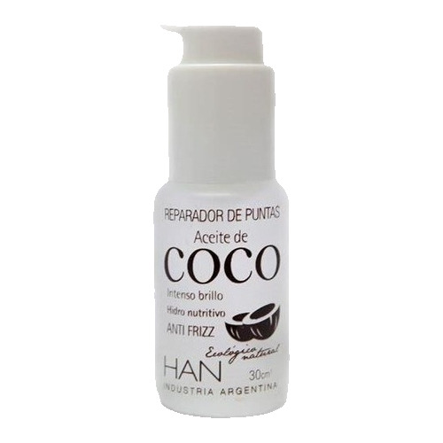 Reparador Puntas Aceite Coco Anti Frizz Brillo Han 30 Cm3