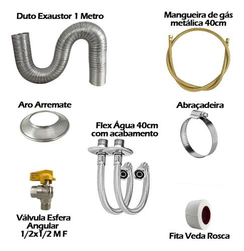 Kit Mangueira Aquecedor De Passagem Rinnai 32 L 2402 Glp