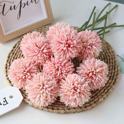 Ramo De Flores Artificiales De Crisantemo, 10 Unidades