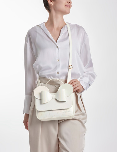 Bolsa Crossbody Mujer Minnie W Capsule Blanco Hbtelium3cw Acabado De Los Herrajes Níquel Diseño De La Tela Gráfico