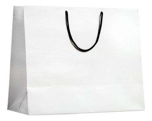 Sacola De Papel - Horizontal - Gg - Branca Pacote C/ 20 Un Cor Branco
