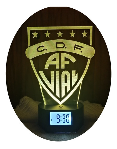 Lámpara 3d Arturo Fernandez Vial Con Reloj Alarma 7 Col. Led