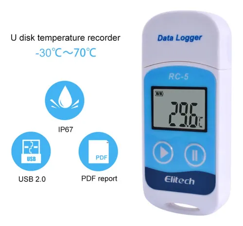 Datos De Temperatura Usb Digitales De Alta Precisión 3x Rc-5