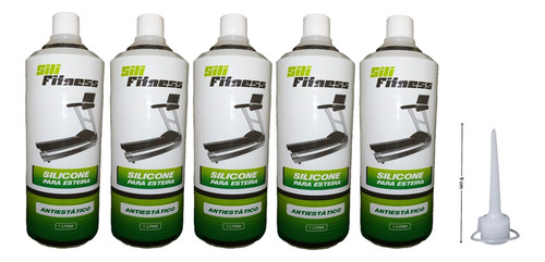 Kit 5 Litros Silicone Lubrificante P/ Esteira Sili Fitness 