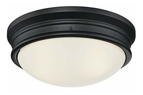 Plafón Westinghouse Meadowbrook, Negro Mate, 2 Luces