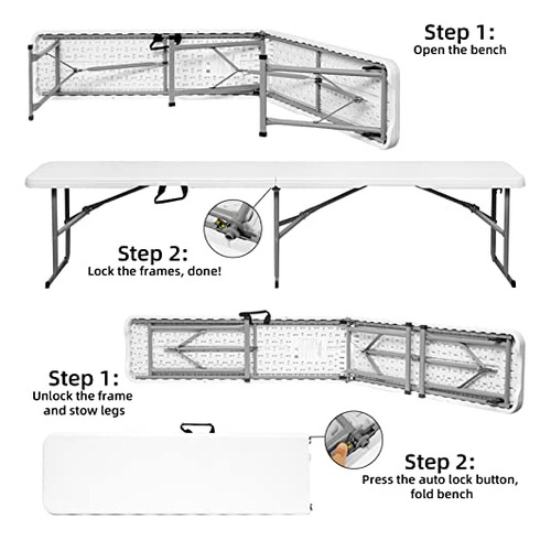 Banco Plegable De 6 Pies, Asiento De Banco Plegable De Plást