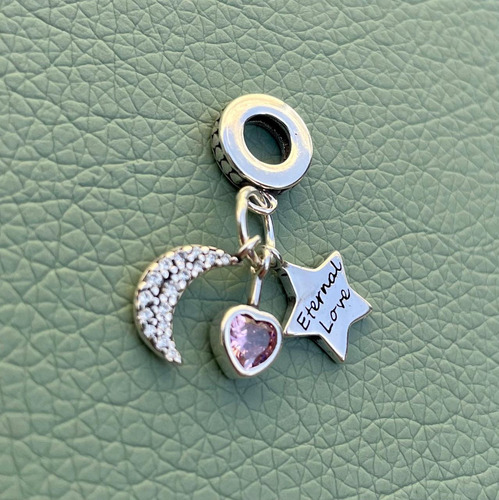 Berloque Ek Amor Eterno Prata S925 Detalhe Em Zircônia Cor Prateado