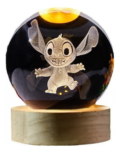 Lámpara De Mesa Led Stitch Sua Elegance Crystal Ball, 2 Unid