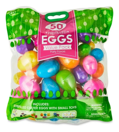 Pack 50 Huevos De Pascua Plastico Precargados C/ Juguete *sk
