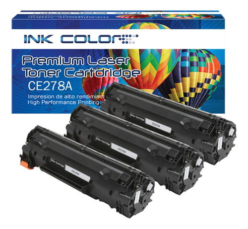 Pack 3 Toner Generico Para Ce278a 78a M1536dnf P1606dn P1566