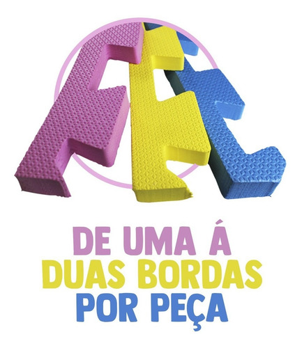 20 Peças Tapete Eva Tatame Bebê Infantil 50x50x1 40 Bordas
