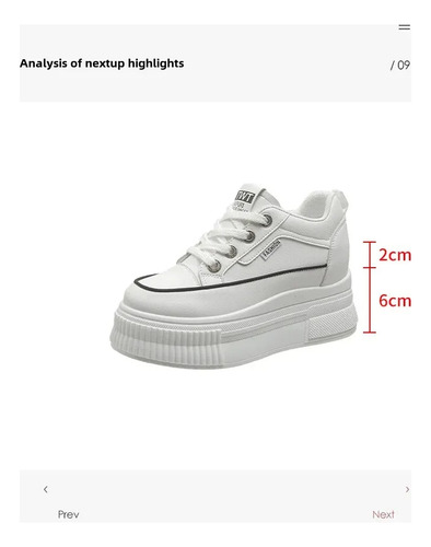 Zapatillas Blancas Con Plataforma Para Mujer, Zapatos Casual