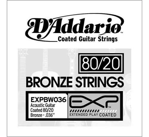 D'addario Expbw036 Exp Recubierto 80/20 Bronce Single String