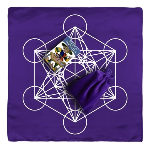 Tarot Marsella Español + Tapete + Morral Mod Cubo Morado