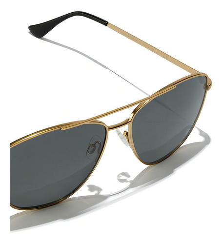 Gafas De Sol Polarizadas Hawkers Lax Hombre Y Mujer Color De La Lente Negro Color De La Varilla Negro Color Del Armazón Dorado Diseño Mirror