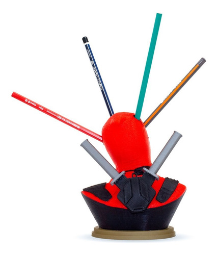 Imagen 3 de 5 de Deadpool Lapicero Figura Impresa En 3d Excelente Calidad