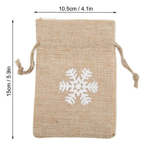 Bolsa De Regalo De Lino De 9 Piezas Con Estampado Retro De C