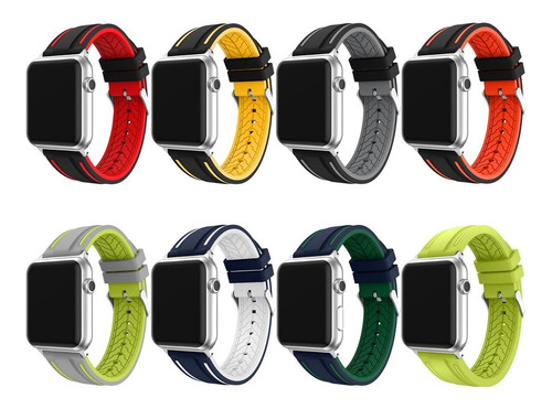 Extensible Silicon Ergo For Apple Watch 44/42/40/38mm S12345 Ancho De La Correa 40 Mm Color Negro/gris
