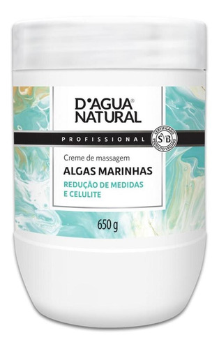  Creme De Massagem Algas Marinhas 650g Dagua Natural Celulite