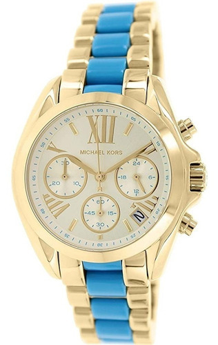 Relógio Michael Kors Mk5908 Bradshaw Dourado Turquesa Cor da correia Gold/Blue Cor do bisel Gold/Blue Cor do fundo Gold/Blue